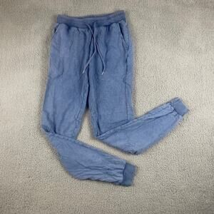 ASOS Women's Sz 4 Blue 100% Cotton Tapered Ankle Drawstring Sweatpants